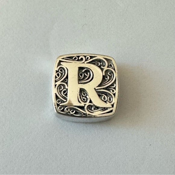 LORI BONN R Initial Sterling Silver Slide Charm For Bracelet “R is for Radiant” - Picture 4 of 10
